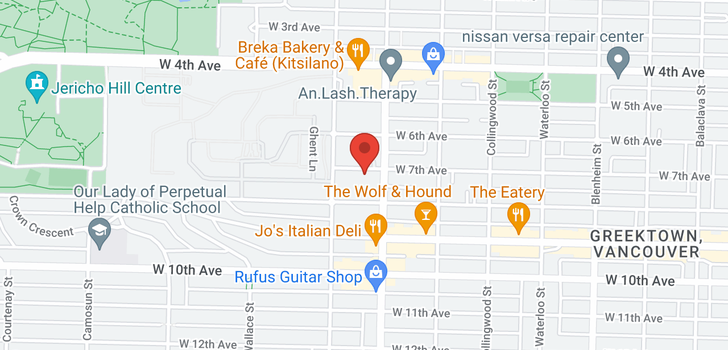 map of 305 3766 W 7TH AVENUE